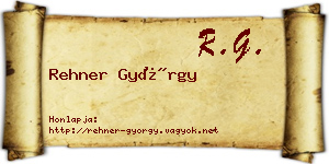 Rehner György névjegykártya